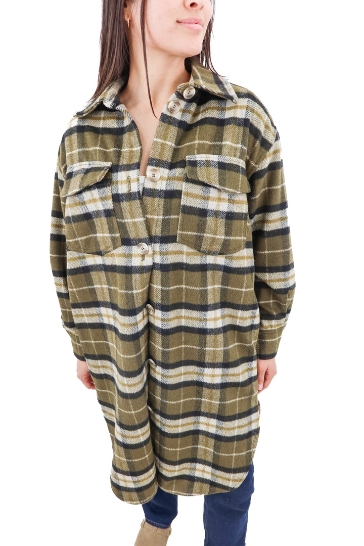 H&M green plaid jacket (S)