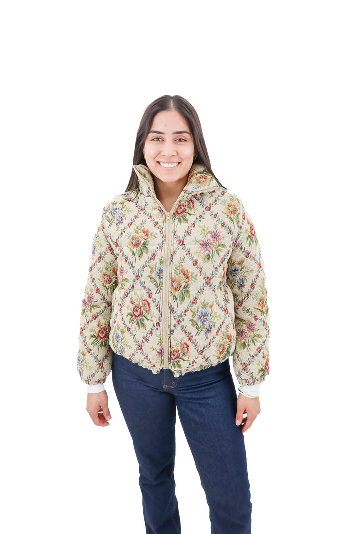 Cider floral puffer jacket NWT (m)