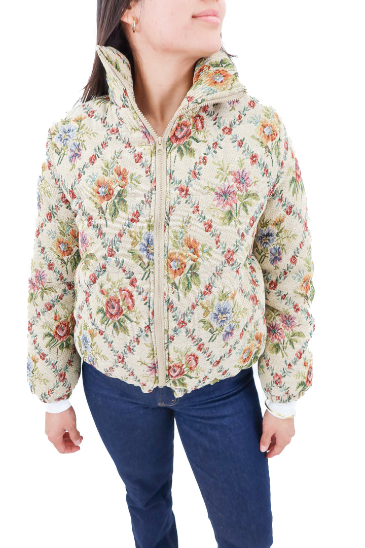 Cider floral puffer jacket NWT (m)