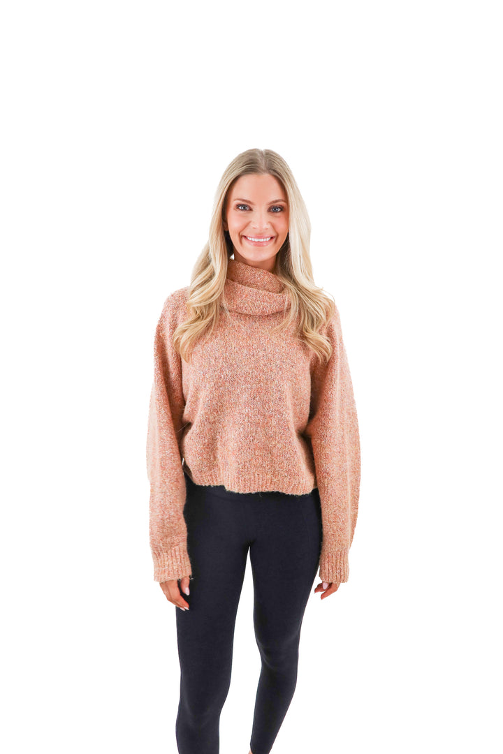 Sincerely Jules blush pink cropped turtleneck sweater (m)