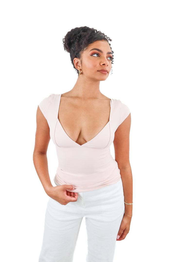 intimately free people light pink cap sleeve top (S; retail $48)