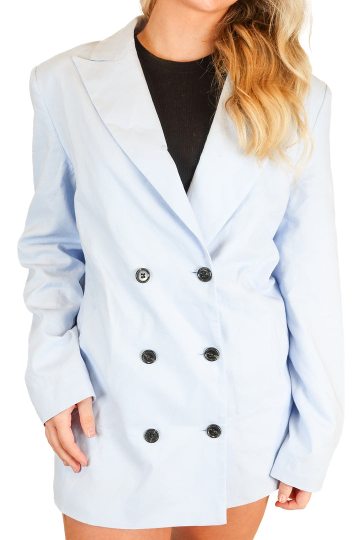Marcella Light Blue Blazer NWT (S; retail $255)