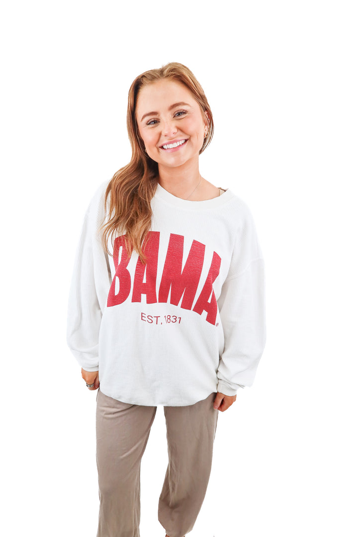 chicka-d white bama sweatshirt (L)