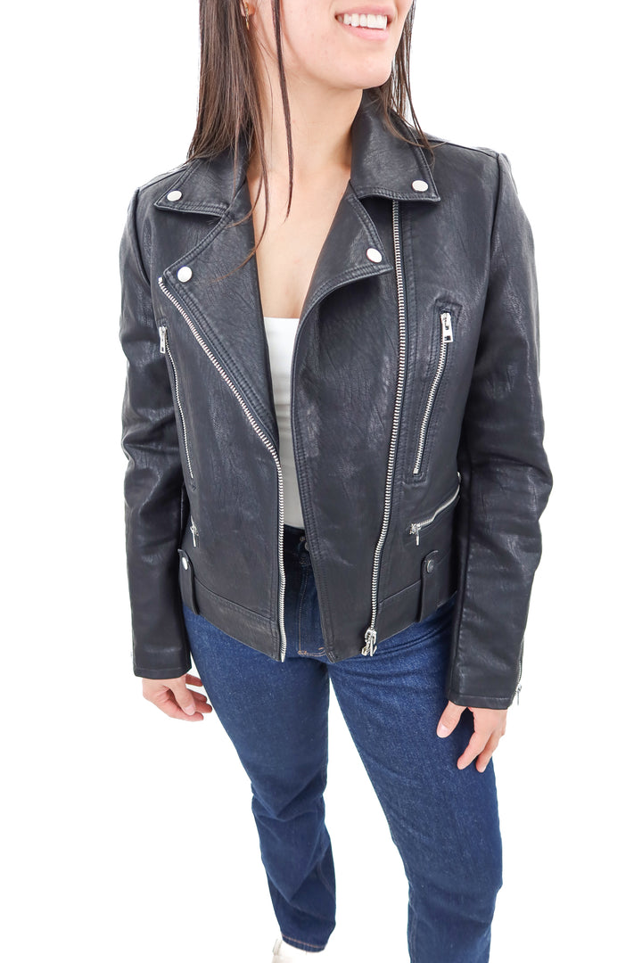 Topshop vegan leather moto jacket NWT (8)