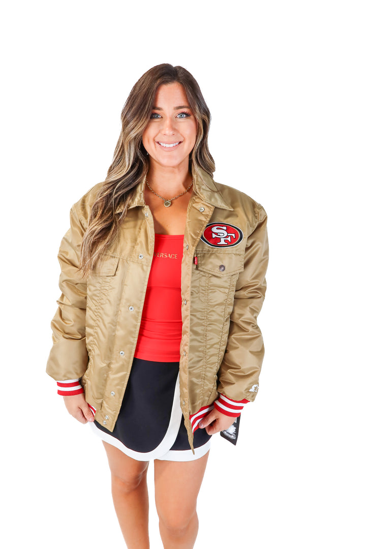 AUCTION levis gold 49ers bomber jacket (L)- ends 5/20 at 8pm CT