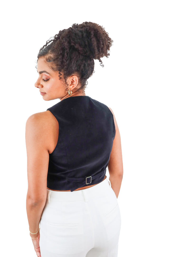 Claudie Pierlot black velvet vest (36/ US4)