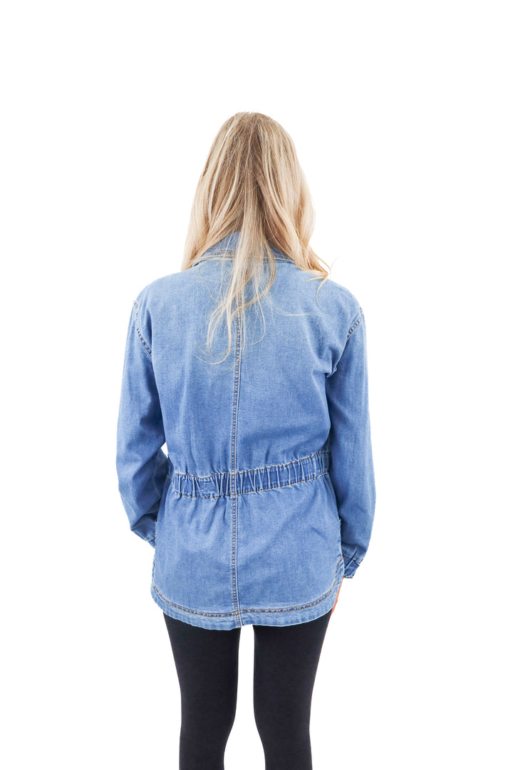 Knox Rose cinch waist denim jacket NWT (M)