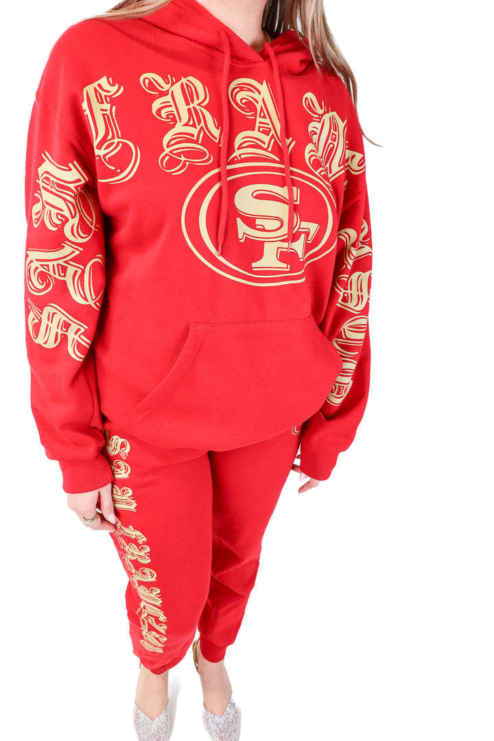 SOLD nfl apparel red/gold lounge set (XL)*