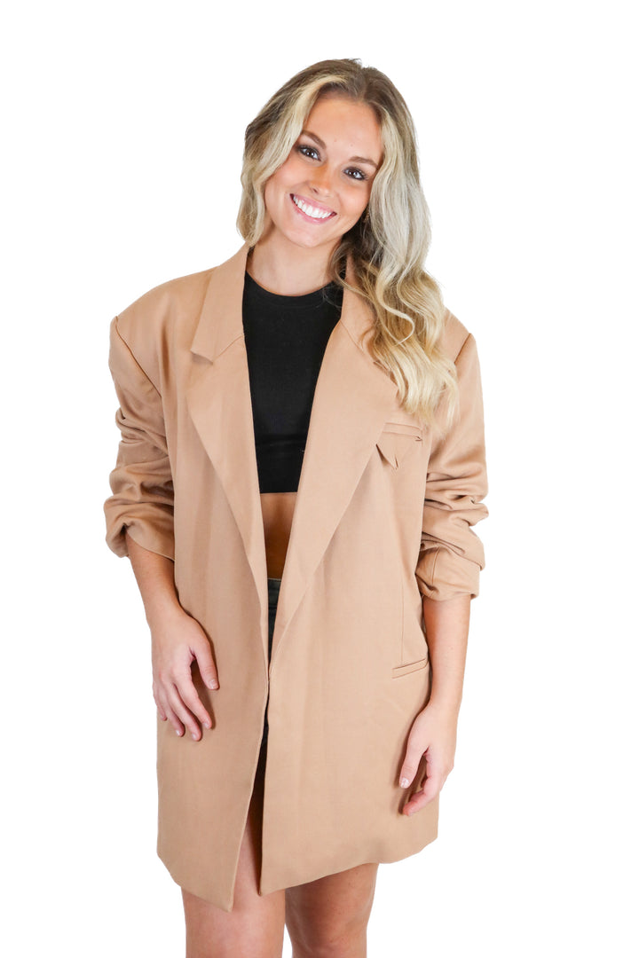 Blanca Camel Long Blazer (S*; retail $380)