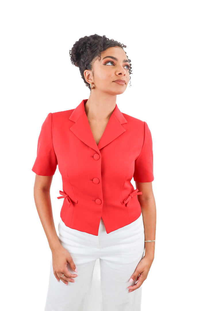 ASTR the Label red collar blouse (S)