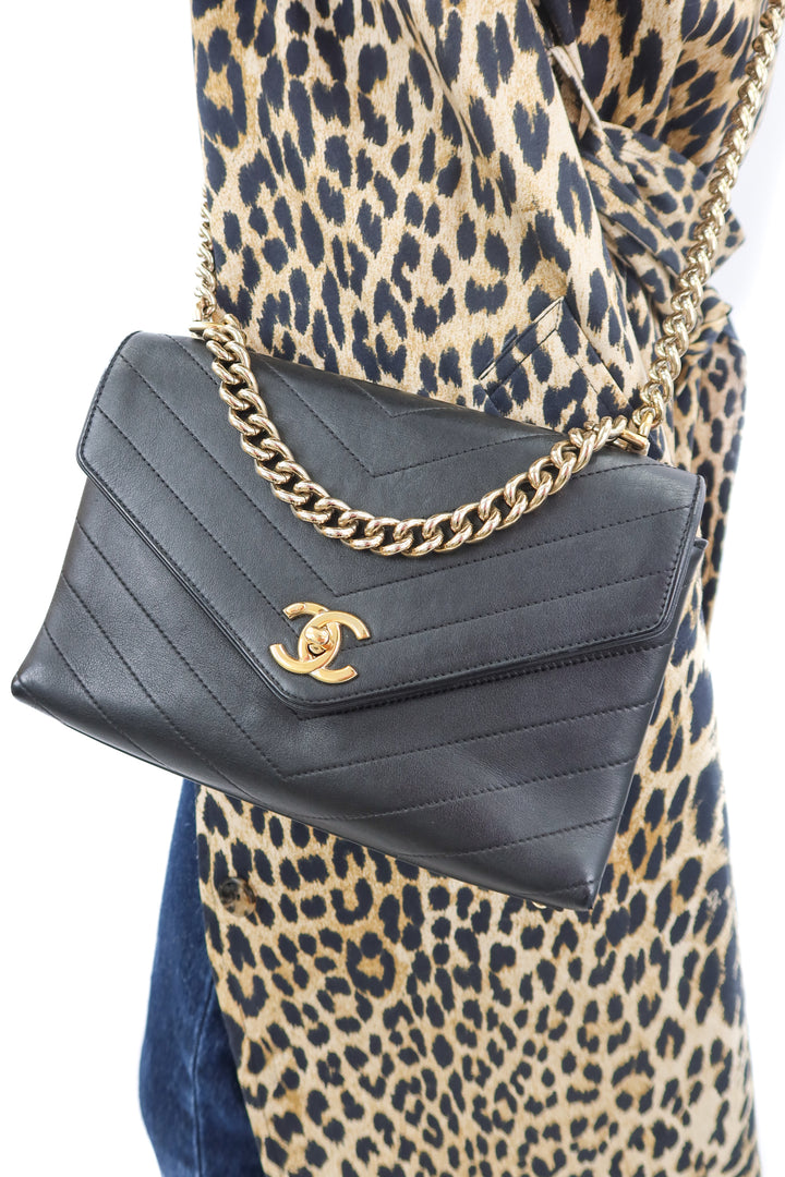 Chanel Vintage Single Flap Chevron Bag