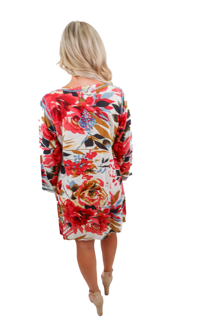 floral shift dress (s)