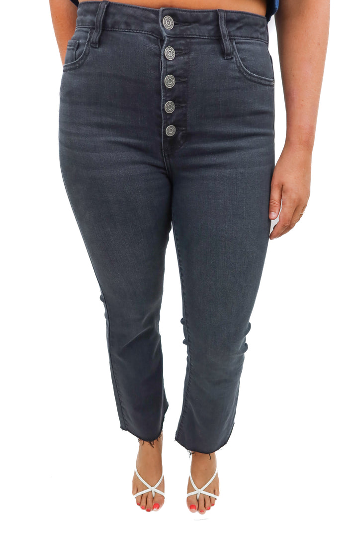 hidden black straight leg raw hem jeans (28; retail $69.99)