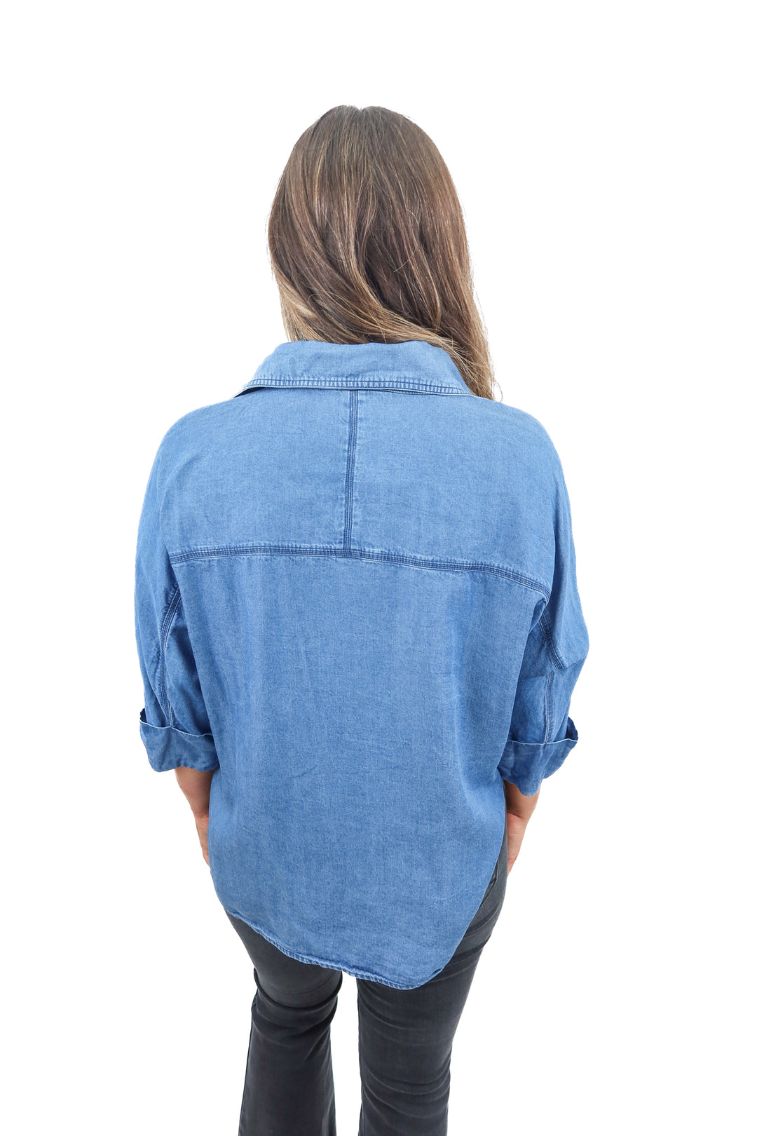 travis mathew chambray top (m; retail $56)