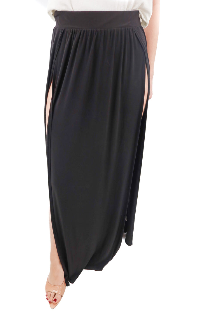 AUCTION windsor black high slit maxi skirt (m) fits 2 to 8; ends 12/10 at 8 pm CT