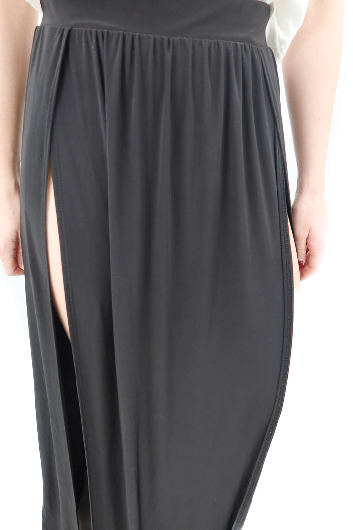 AUCTION windsor black high slit maxi skirt (m) fits 2 to 8; ends 12/10 at 8 pm CT