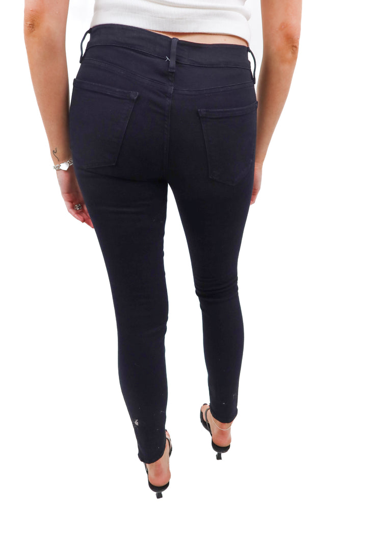Frame black le skinny distressed jeans (27)