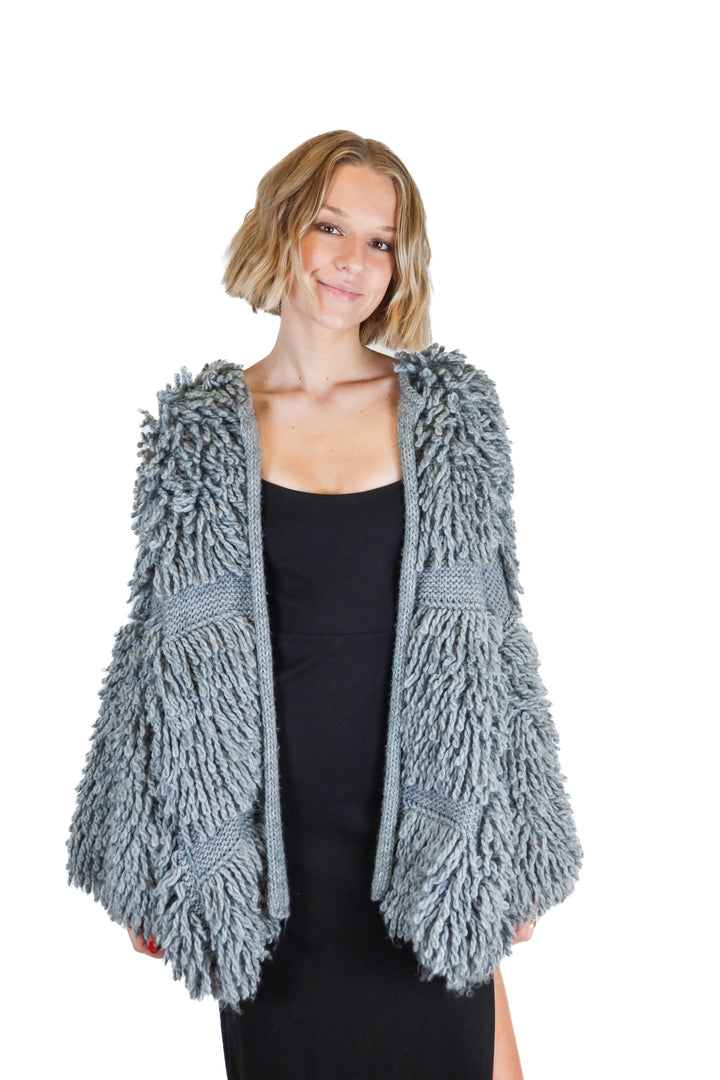 MIH Jeans gray knitted textured cardigan (XS/S)