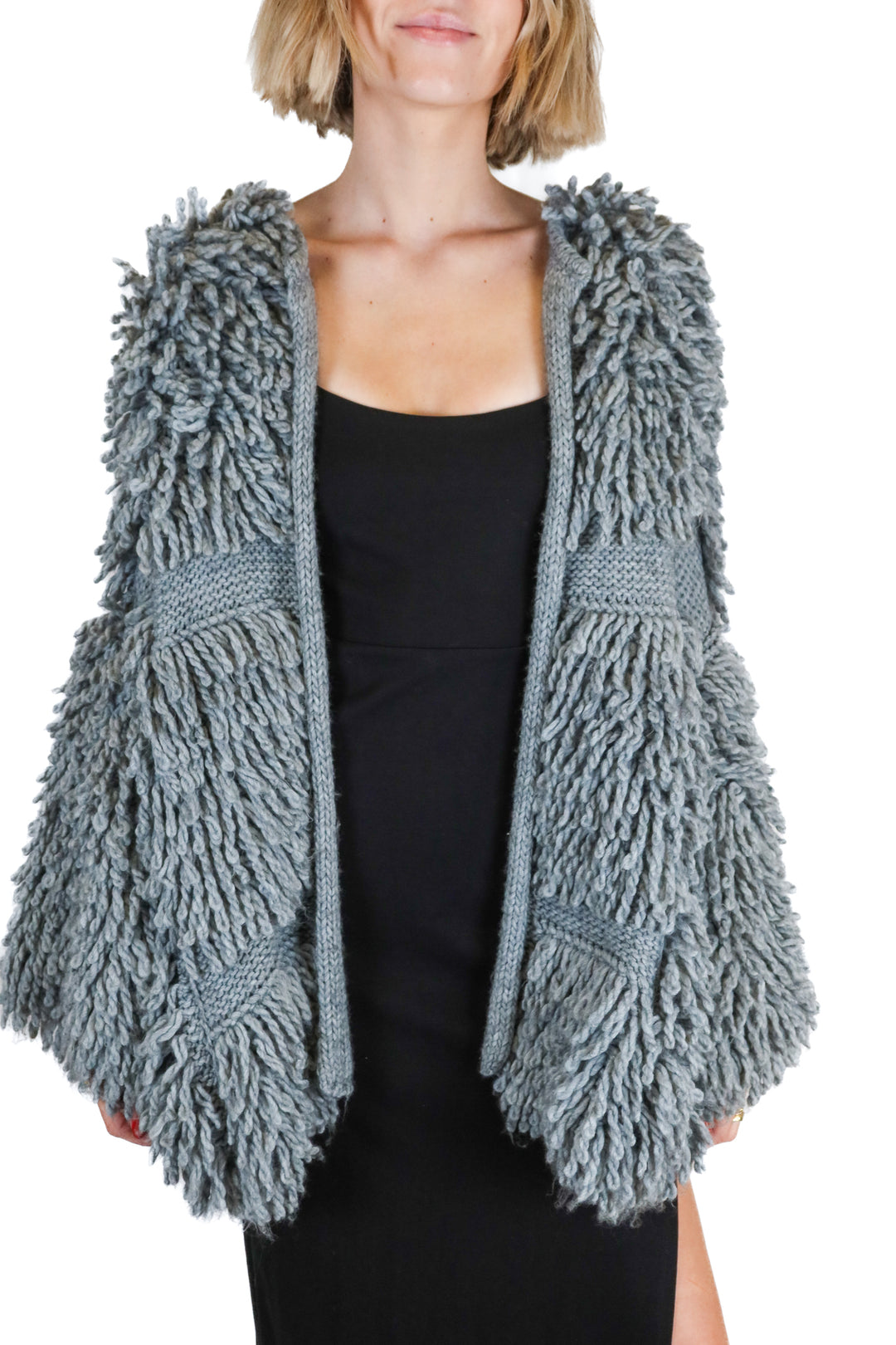 MIH Jeans gray knitted textured cardigan (XS/S)