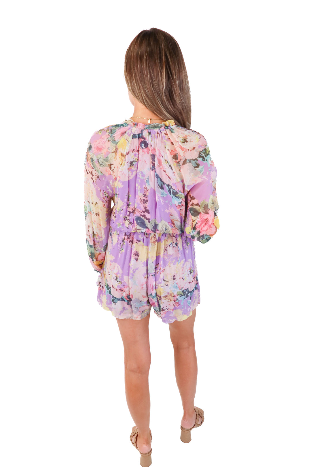 hemant & nandita purple floral romper (m; retail $448)