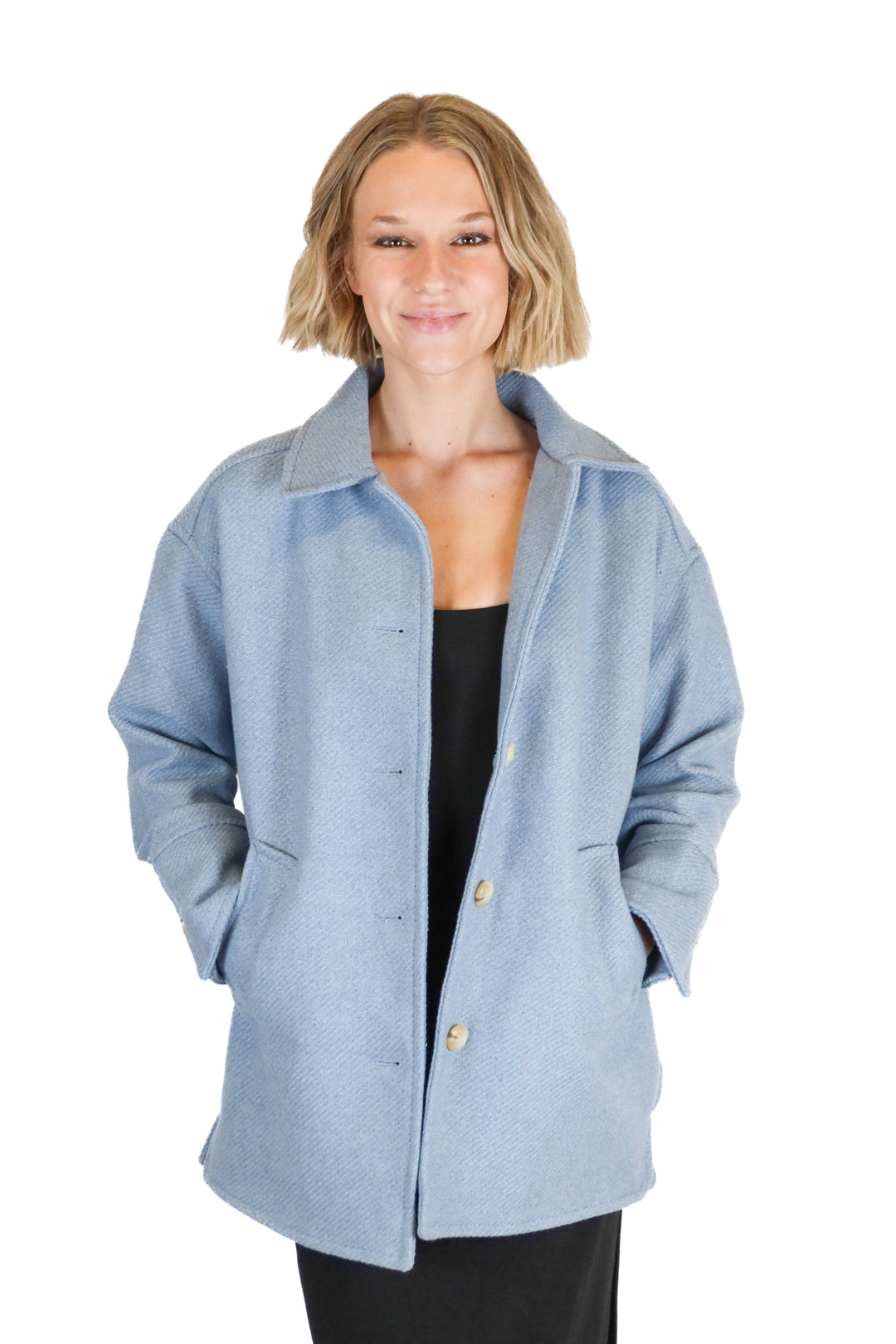 Ann Taylor Light Blue Wool Coat NWT (XS; retail $278)