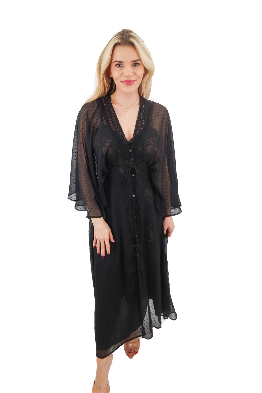 AUCTION band of the free black sheer lace maxi dress (s); ends 12/10 a –  Well-Dressed