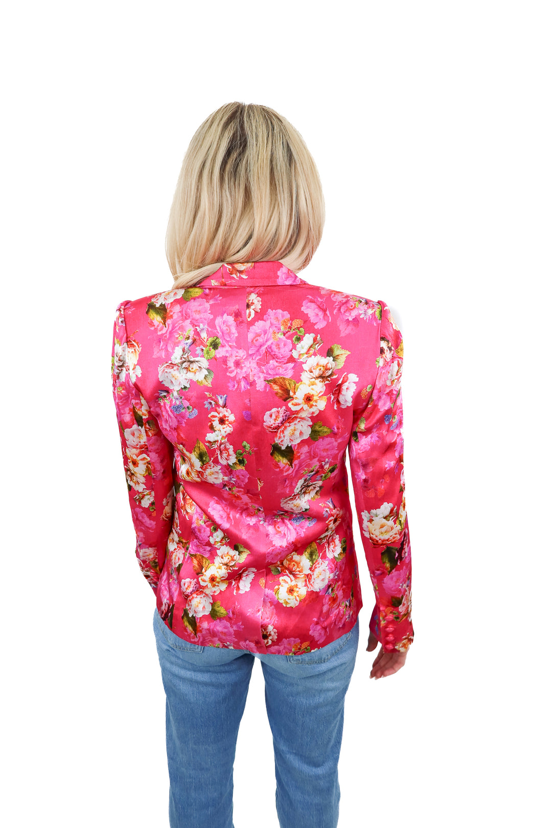 l'agence pink floral satin blazer (2; retail $650)