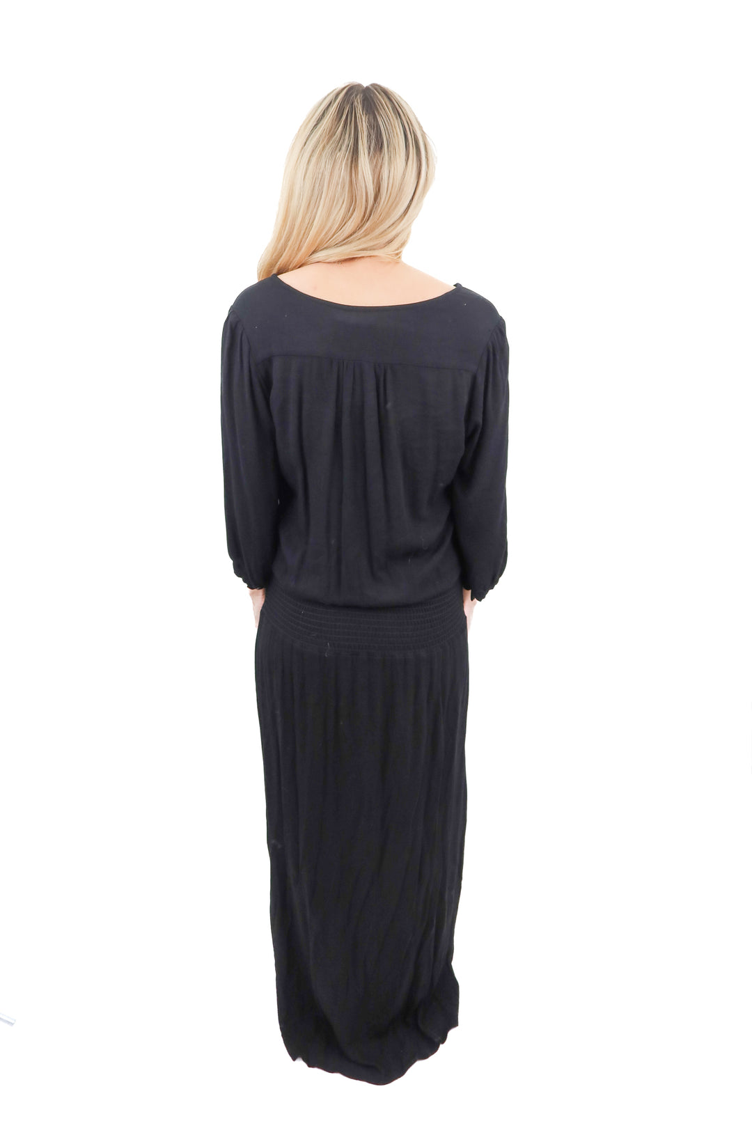 stillwater black maxi dress (s)