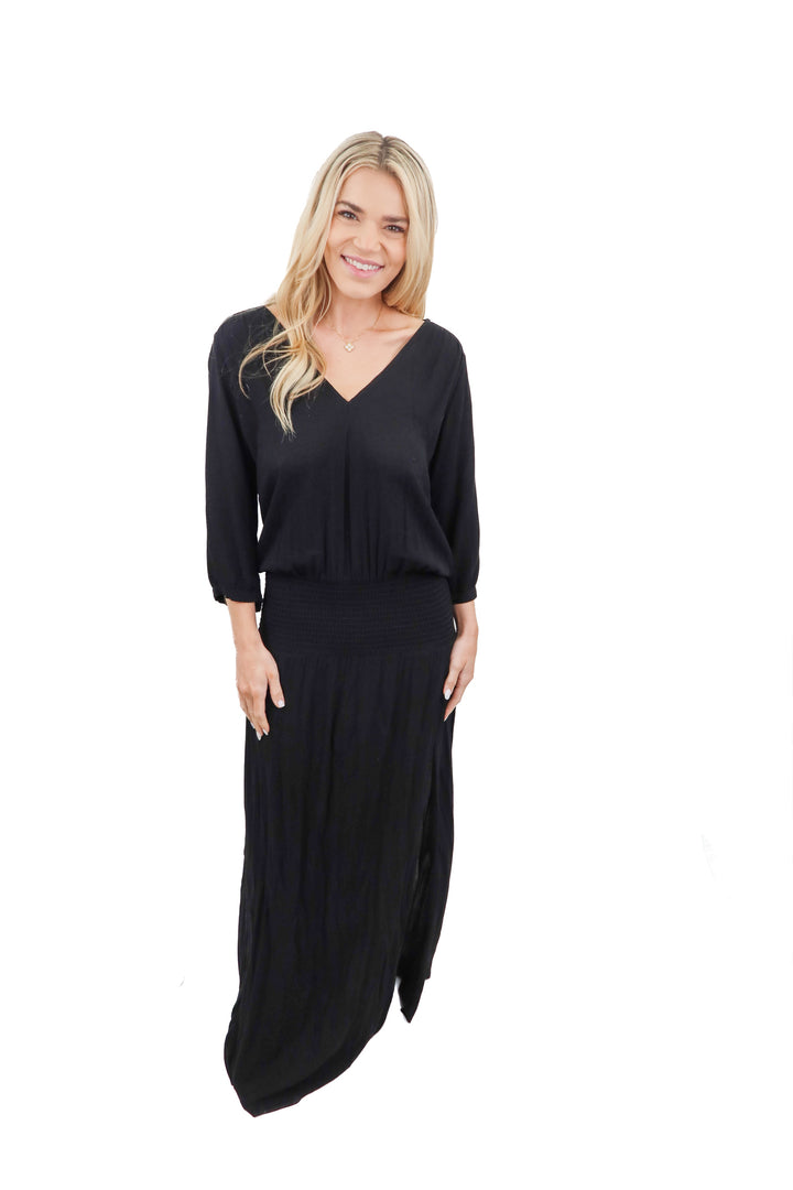stillwater black maxi dress (s)