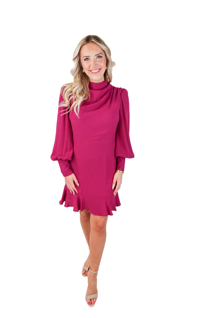 express purple high neck dress (m; retail $98)