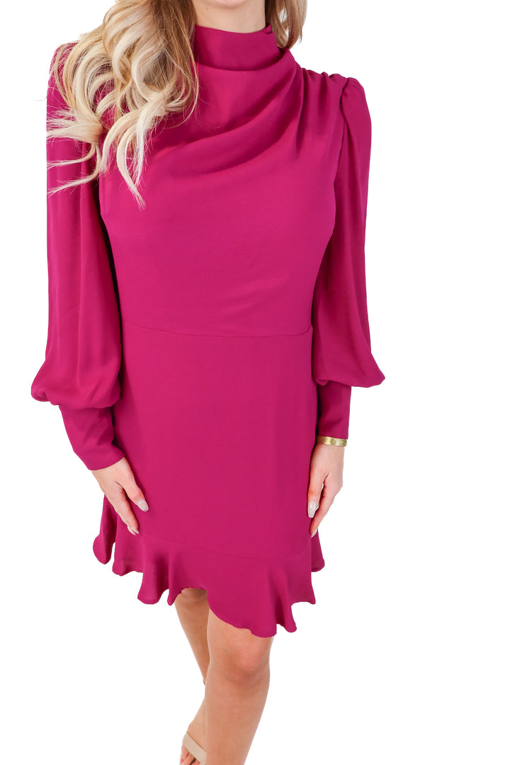 express purple high neck dress (m; retail $98)