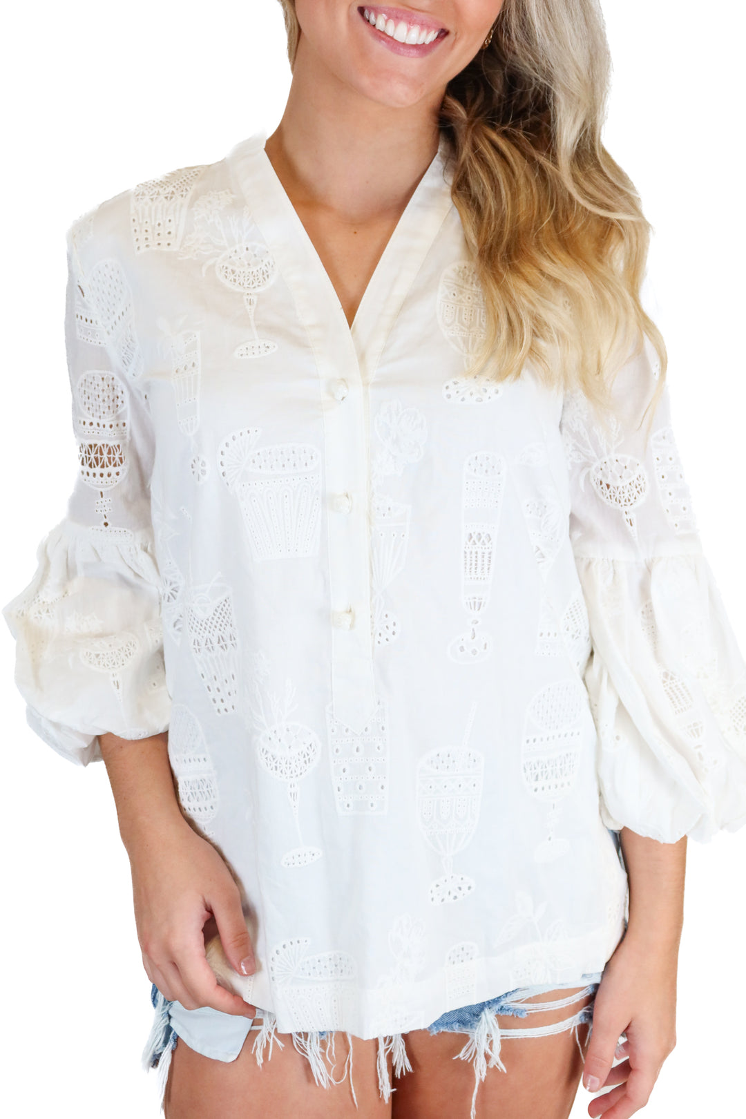 Trina Turk White Eyelet Top NWT (XS; Retail $298)