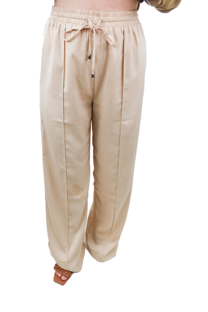 Eclai champagne satin pants (M)