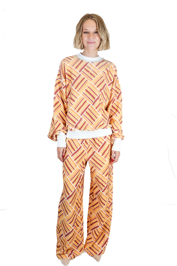 Perfect Moment Abstract Stripe Crewneck & Pant Set (*S/XS; retail $550)