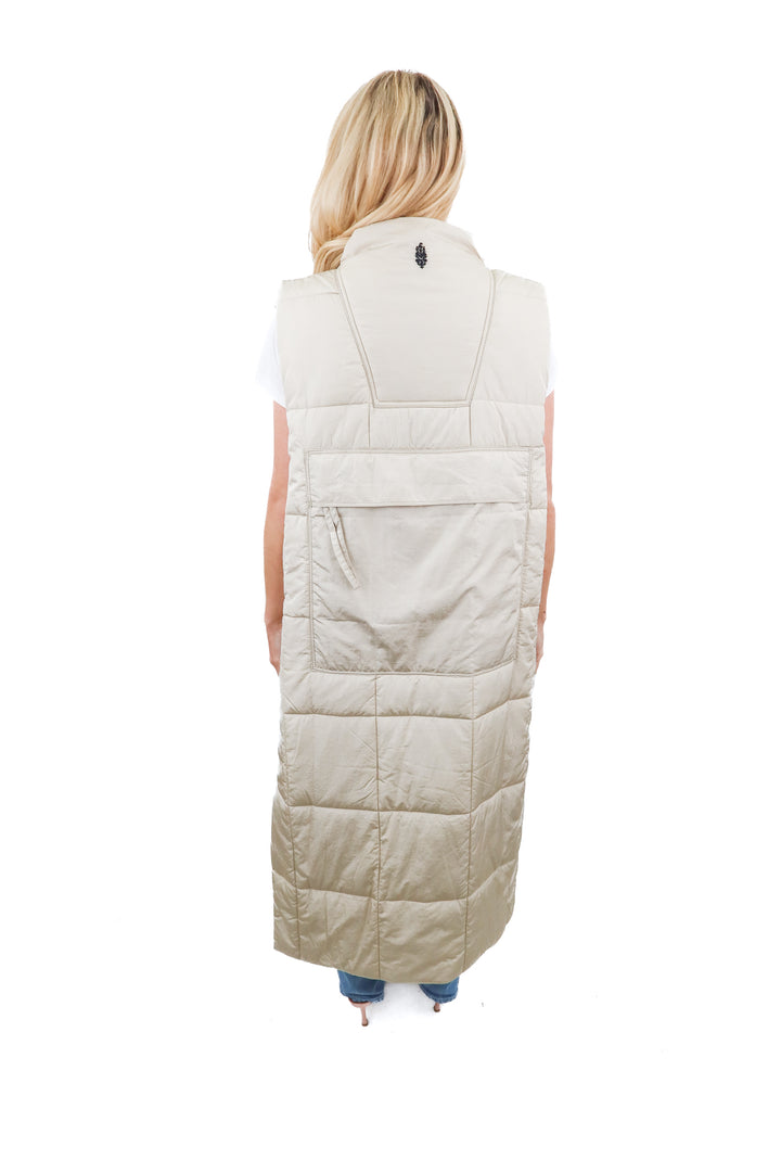 free people movement long puffer vest (s; retail $198)