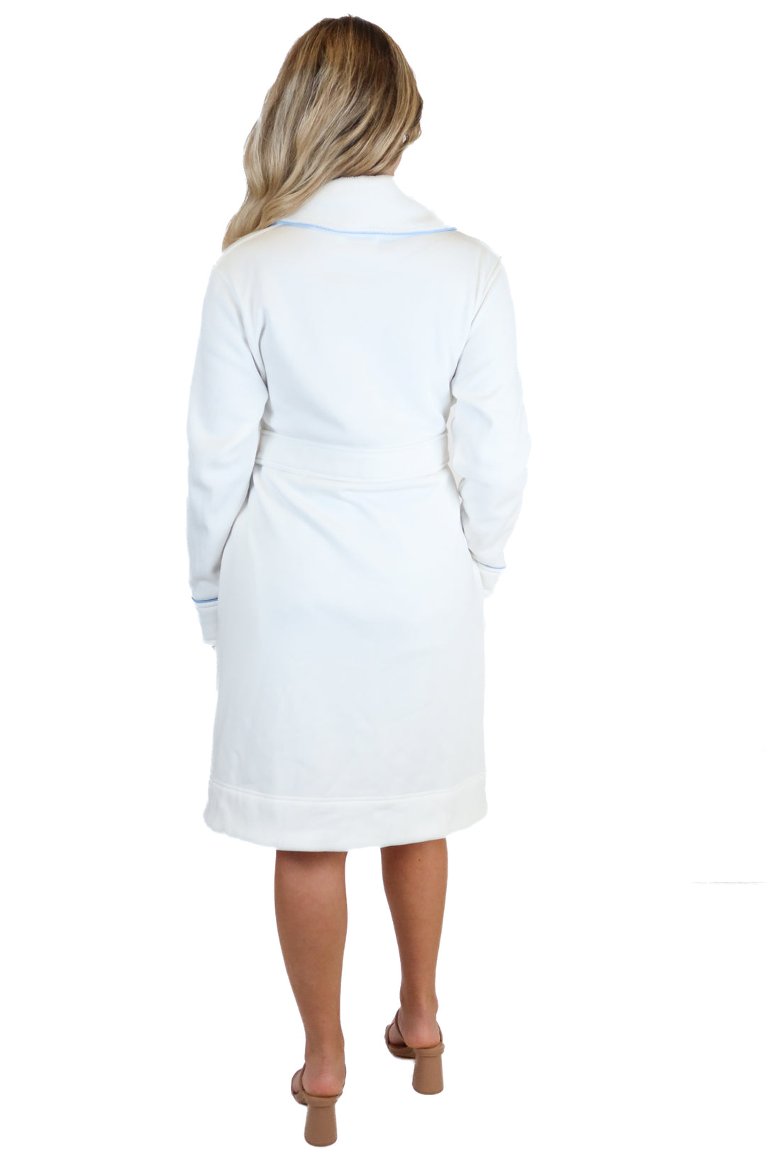 Lake White & Blue Accented Robe (S; retail $148)