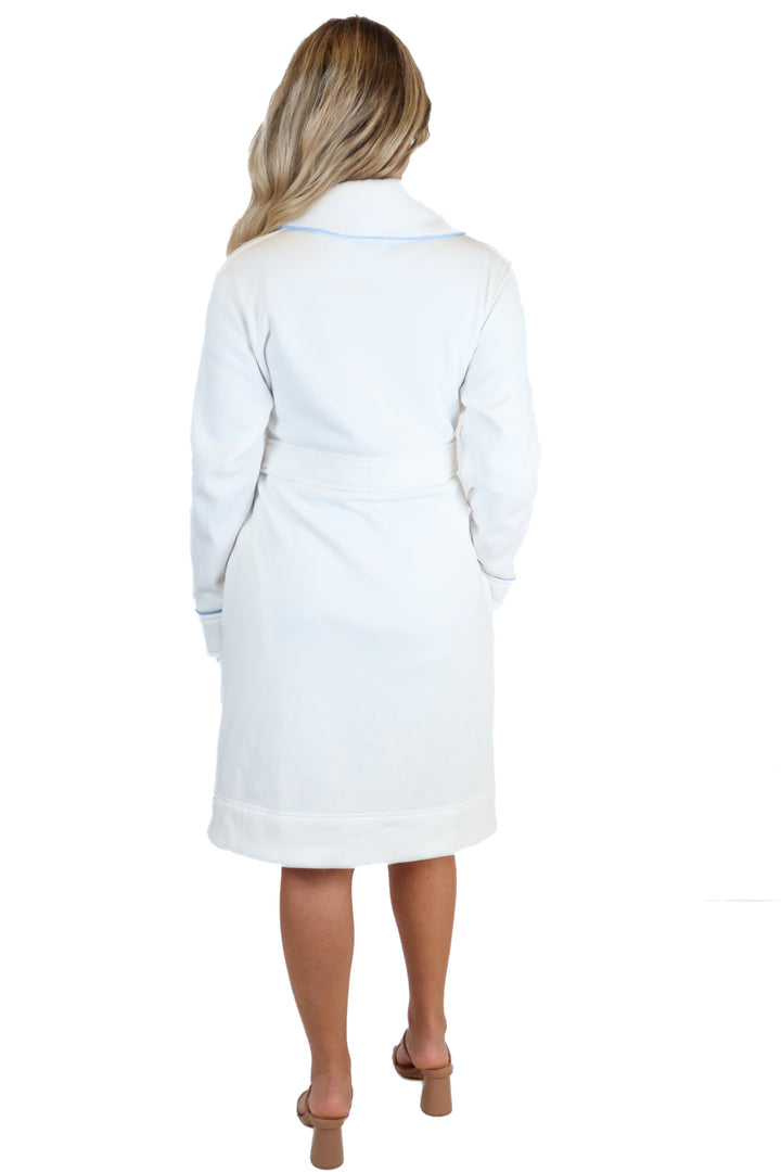 Lake White & Blue Accented Robe (S; retail $148)