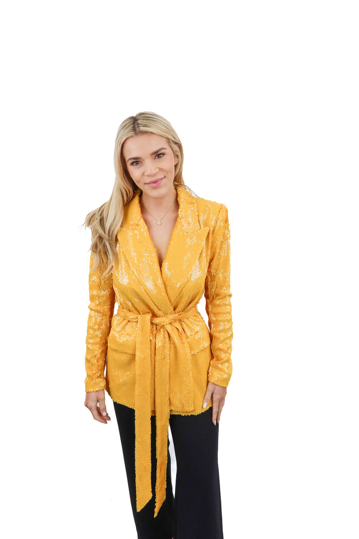l'agence yellow sequin blazer (s; retail $575)