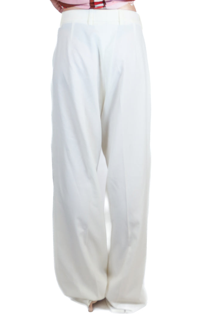 bouguessa white wide leg trousers (s; retail $295)