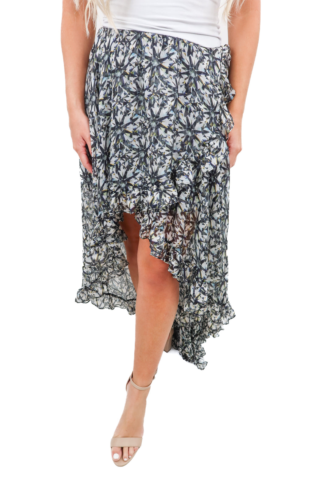 caroline constas sheer ruffle skirt (m; retail $150)