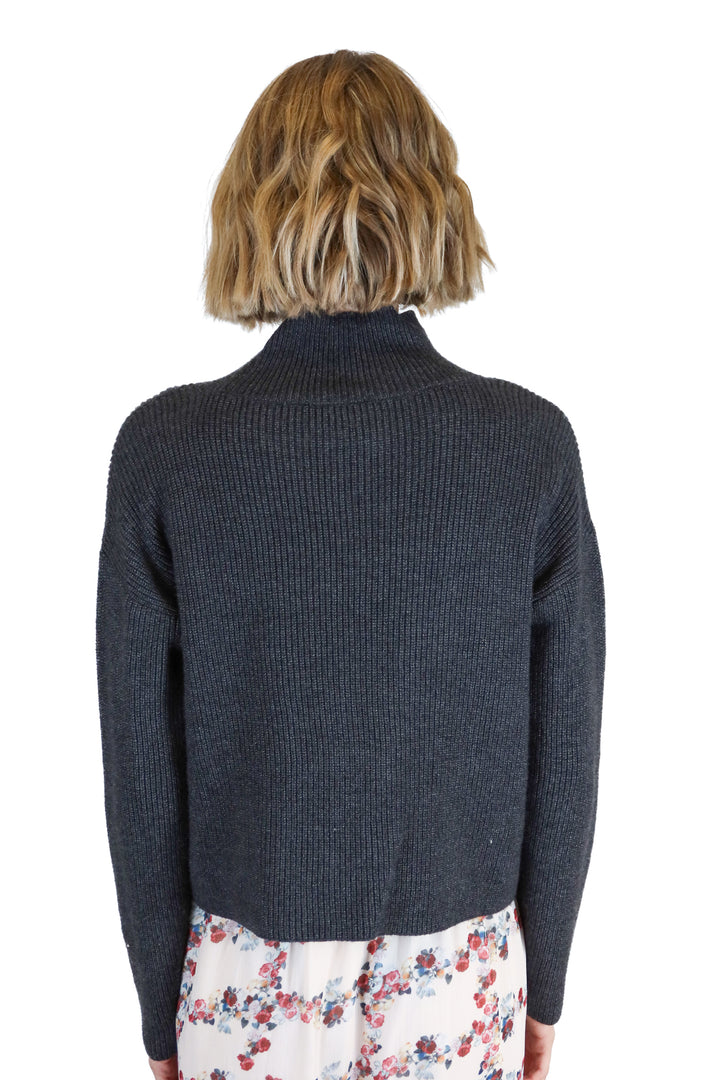 ann taylor dark grey turtleneck sweater (xs; retail $78)
