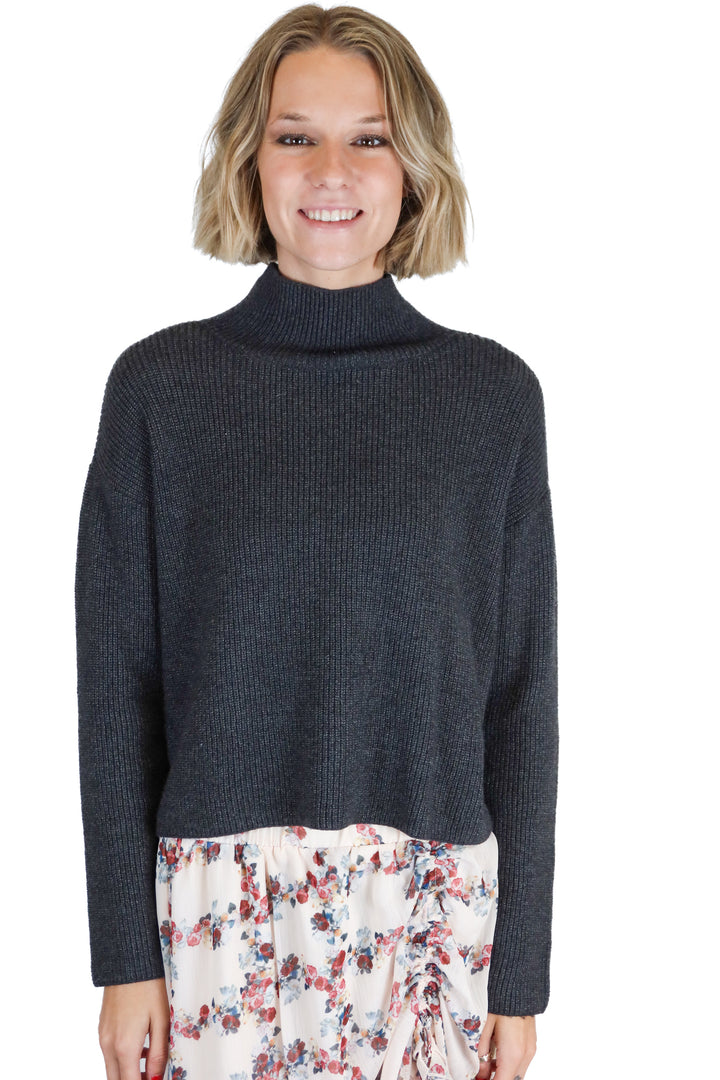 ann taylor dark grey turtleneck sweater (xs; retail $78)