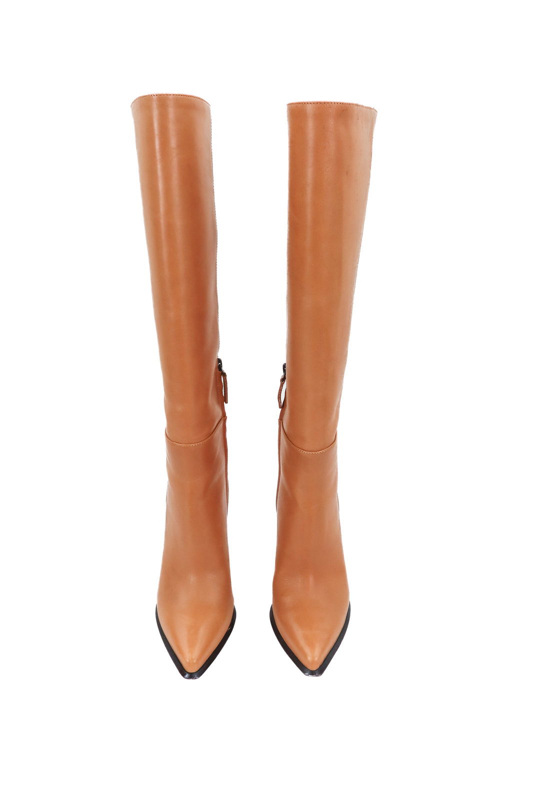 paige light brown leather knee high boot with pointed toe (7)