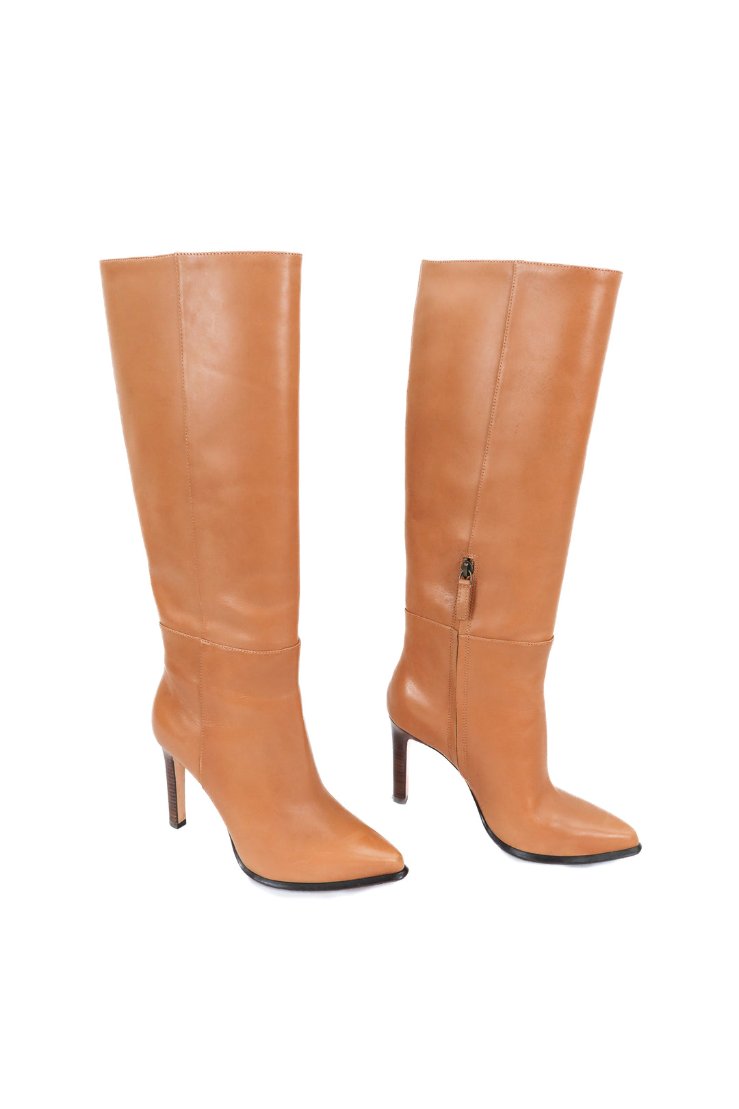 paige light brown leather knee high boot with pointed toe (7)
