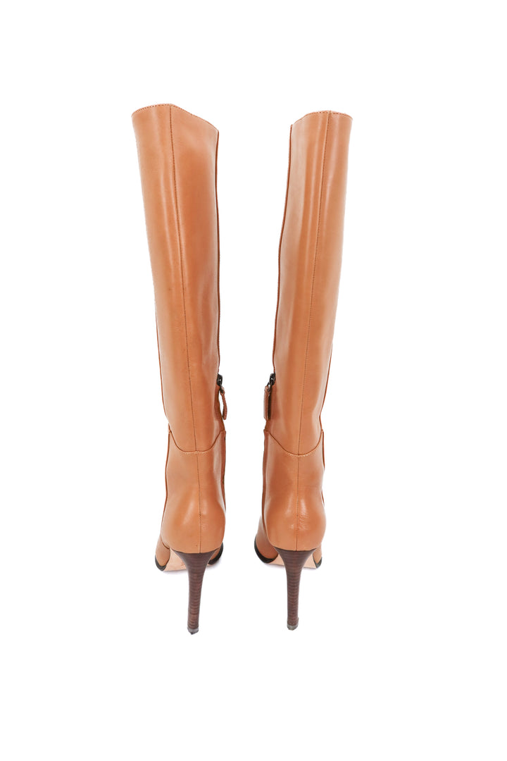 paige light brown leather knee high boot with pointed toe (7)