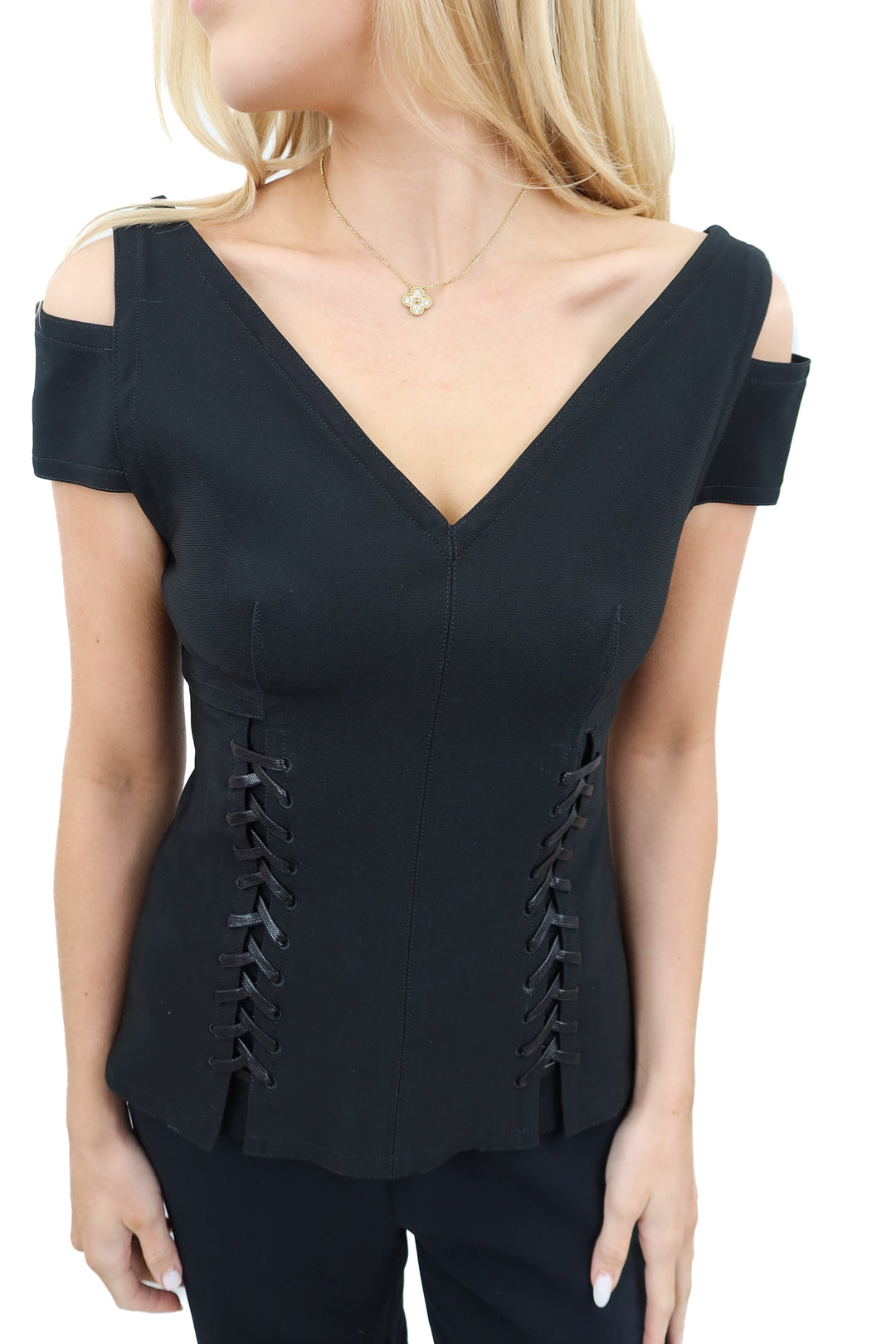 yigal azrouel black cut out tank NWT (6; retail $690)