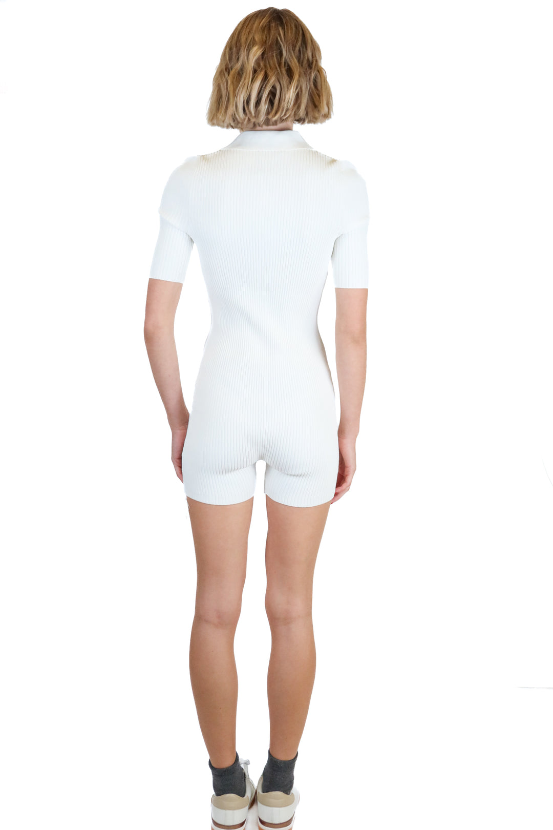 Le Ore Ivory Ribbed Knit Romper (XS; retail $168)