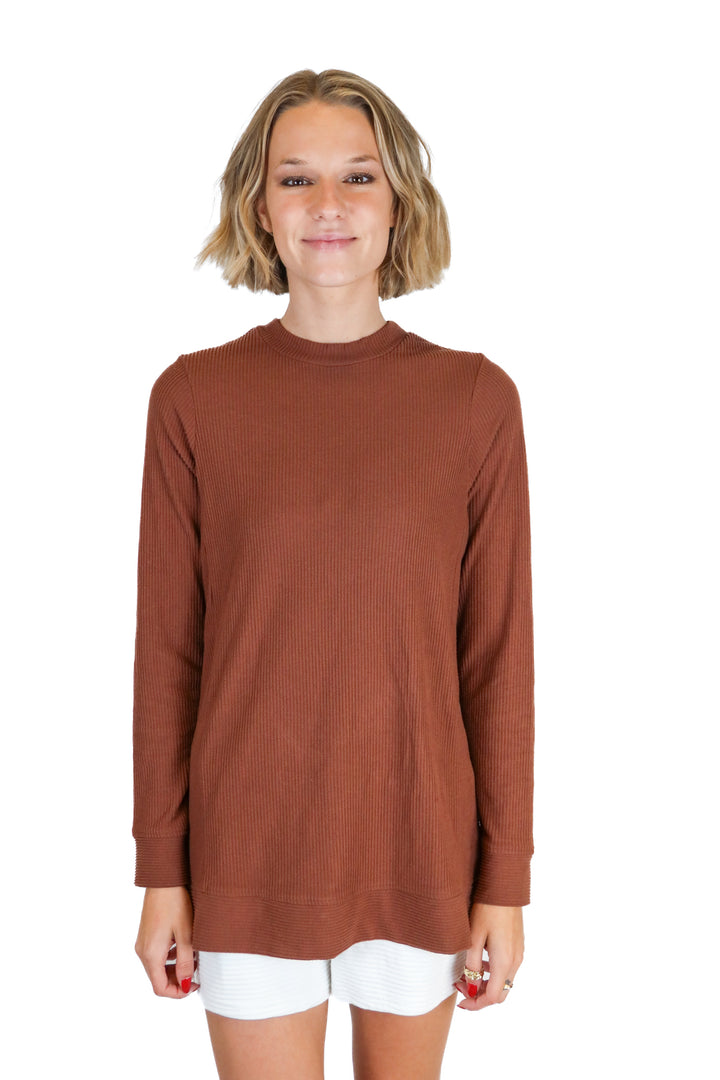 Tommy John brown long sleeve top (S; retail $62)