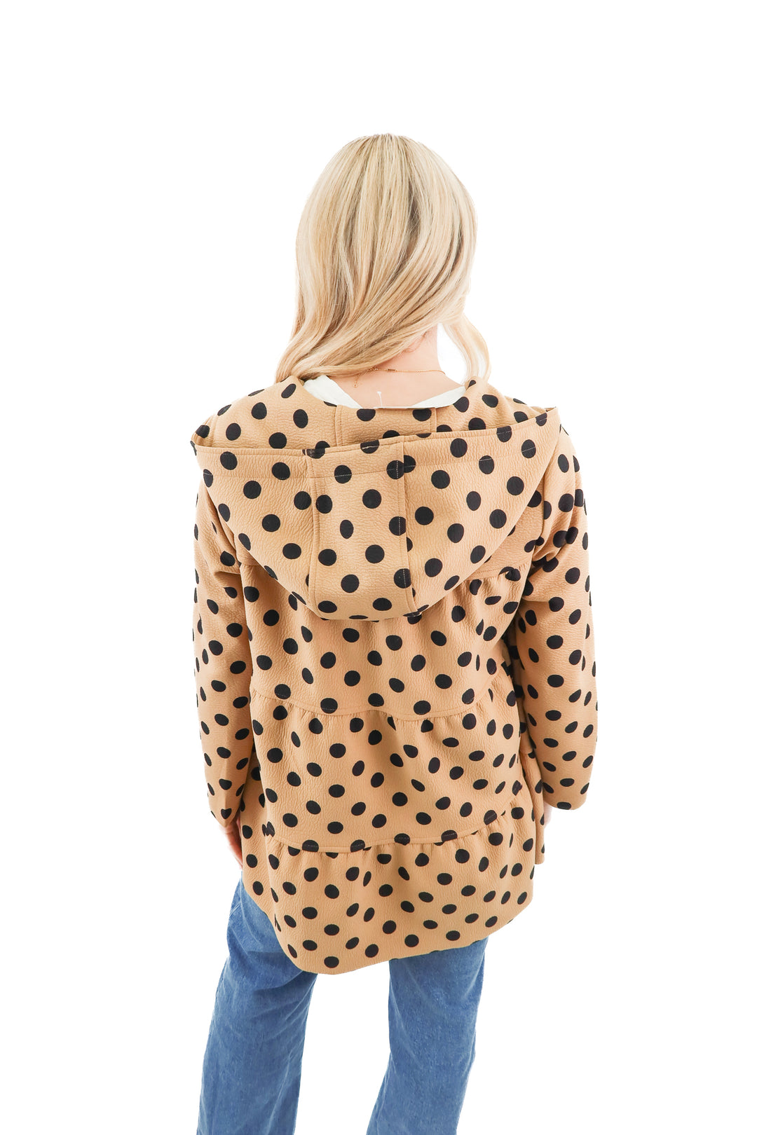 Eva Franco tan polka-dot jacket (XS; retail $160)