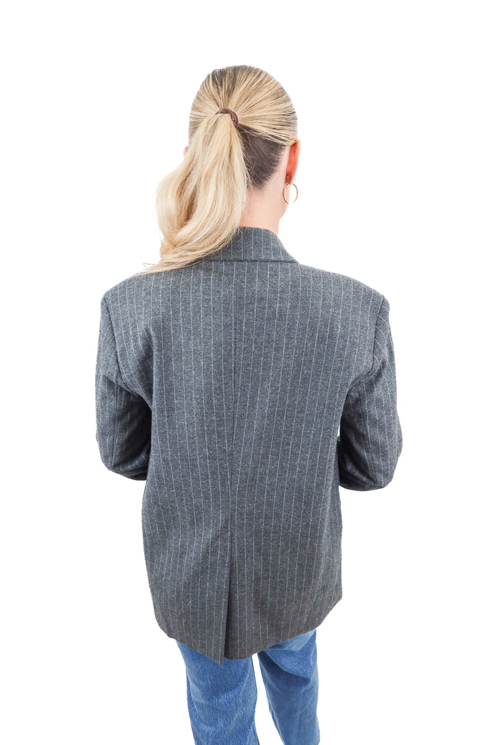 almina grey wool blazer (s; retail $228)
